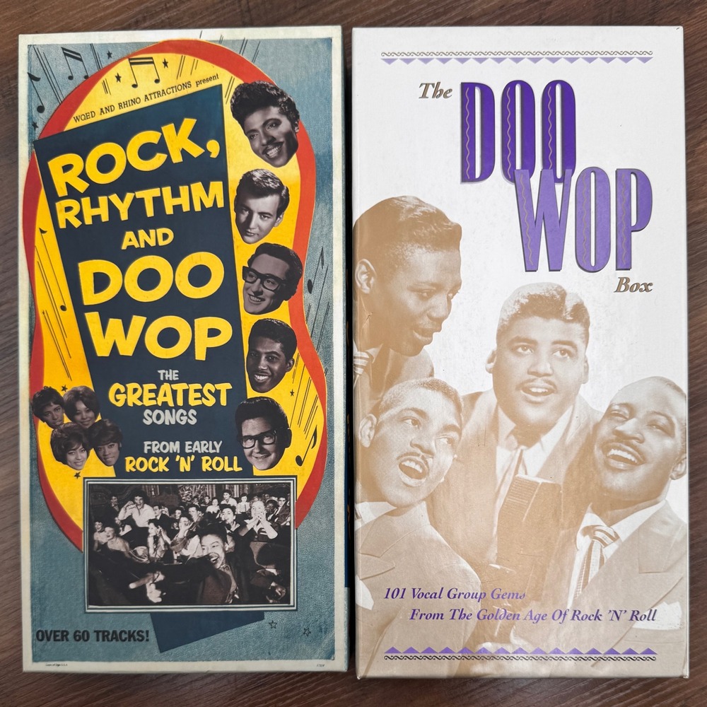 Lot of 2 Rhino CD Box Sets The Doo Wop Box 1 & Rock Rhythm Doo Wop 160+ Tracks